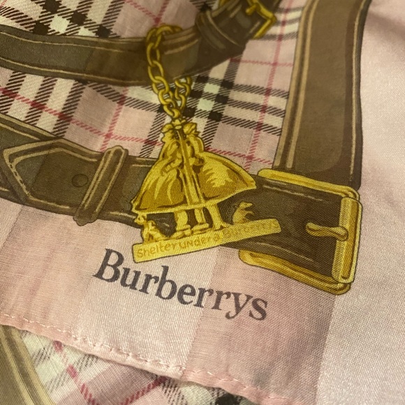 VINTAGE BURBERRY SILK SCRAF ECU - Picture 5 of 5